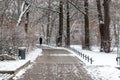 Mysterious men walking in the snow