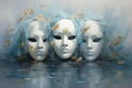 Mysterious moonstone masks, concealing identities and granting hidden powers - Generative AI