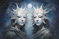 Mysterious moonstone masks, concealing identities and granting hidden powers - Generative AI