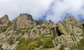 Mysterious mountain Demerdzhi.Bottom view