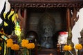 Mysterious naga worship shrine for thai people and foreign travelers travel visit and respect praying blessing with holy worship