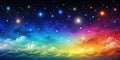 Mysterious Night Sky Clip Art with Colorful Gradation Royalty Free Stock Photo