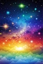 Mysterious Night Sky Clip Art with Colorful Gradation Royalty Free Stock Photo