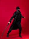 A mysterious ninja assassin in a noir style. A man in black clothes Royalty Free Stock Photo