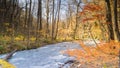 Mysterious Oirase Stream flowing through the autumn forest in To Royalty Free Stock Photo