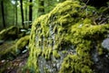 Mysterious Overgrown lichen stone plant. Generate Ai Royalty Free Stock Photo