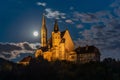 Mysterious Pilgrimage church of Maria of Strassengel in the moonlight Royalty Free Stock Photo