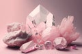 Mysterious pink crystal abstract generative background