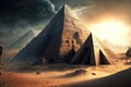 mysterious pyramids and ancient civilization , made with generative ai