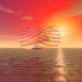 Mysterious rainbow object above the ocean