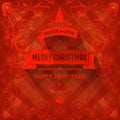 Mysterious red elegant Christmas greeting card