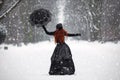 Mysterious red-haired woman in Victorian dress Royalty Free Stock Photo