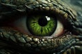 Mysterious Reptilian eye closeup colorful. Generate Ai