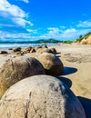 The mysterious round boulders Moeraki Royalty Free Stock Photo