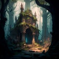 mysterious ruins in the forest Royalty Free Stock Photo