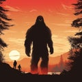 Mysterious Sasquatch Poster Art A Pop-culture-infused Iconic Masterpiece