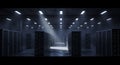 Mysterious server room with dramatic lighting Royalty Free Stock Photo
