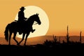 Mysterious Silhouette cowboy horse. Generate AI Royalty Free Stock Photo