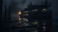 Mysterious Sovietwave Ship In The Night - Hyper-realistic Cryengine Art
