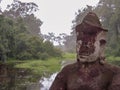 Mysterious statue Cambodia jungle nature