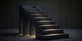 Mysterious Stone Stairs in the Darkness. Perfect for Cinematic Accents.