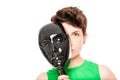 Mysterious stranger hiding behind mask Royalty Free Stock Photo