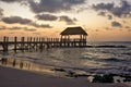 Mysterious sunrise over the Caribbean Sea. Royalty Free Stock Photo