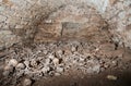 Mysterious Underground Crypt Filled with Ancient Human Remains and Stone Architecture Royalty Free Stock Photo