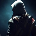 A mysterious unidentified man. The assassin creed. Royalty Free Stock Photo