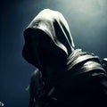 A mysterious unidentified man. The assassin creed. Royalty Free Stock Photo