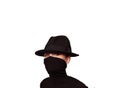 Mysterious woman with black hat Royalty Free Stock Photo