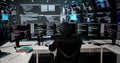 Mysterious Woman In Hoodie Hacking Secure Data