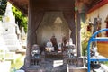 Mysterious worship shrine or spirit joss house for thai people and foreign travelers travel visit respect praying bless with holy