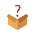 Mystery box flat clipart vector illustration Royalty Free Stock Photo