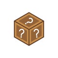 Mystery box icon vector. random loot box flat vector icon for games and apps