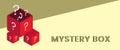 Mystery box or random loot box and gift box for web banner