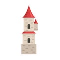 Mystery castle icon, flat style