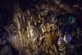 Mystery cave tunnel underground, limestone geologic