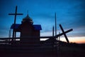 Mystery church over moon light