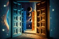 mystery door way to multi parallel universes Royalty Free Stock Photo