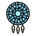 Mystery dream catcher icon color outline vector Royalty Free Stock Photo