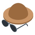 Mystery hat icon isometric vector. Anonymous man Royalty Free Stock Photo