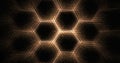 mystery hexagonal background design with blue light