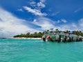 Mystery island Pier, Ocean, blue sky and clouds @ Vanuatu Royalty Free Stock Photo