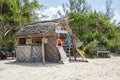 Beach Shelter with Tour Signs Royalty Free Stock Photo