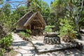 Thatched Roof Cottage at Mystery Island Royalty Free Stock Photo
