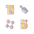 Mystery quest RGB color icons set Royalty Free Stock Photo