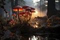 Mystery shrouds forest's edge, where these fabulous mushrooms add a surreal, fairytale touch to enchanting scene