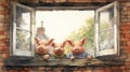 Mystery Of The Three Little Pigs: A Charming Watercolor Illustration