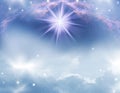 Mystic abstract magic angelic spiritual religious blue background
